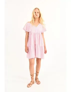 1738 - Pink Striped Dress - Molly Bracken