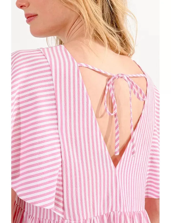 1738 - Pink Striped Dress - Molly Bracken