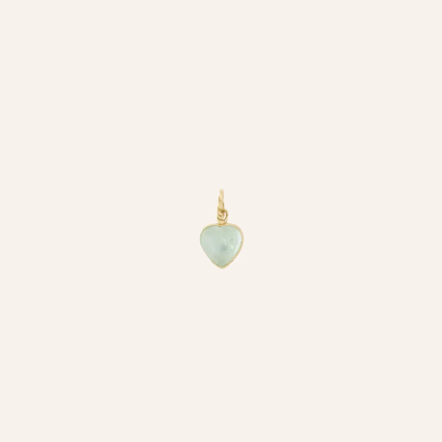 18K Mint Green Tourmaline Heart Charm