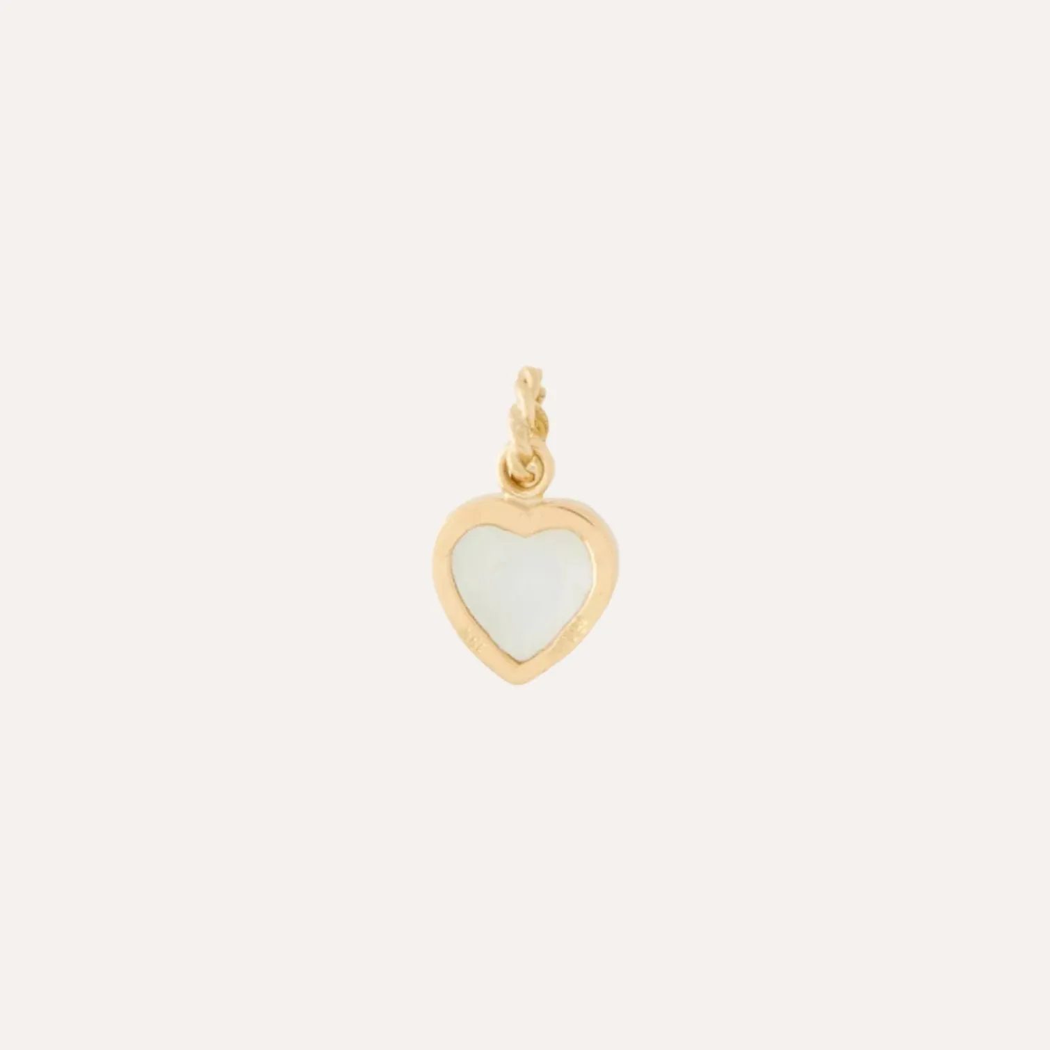 18K Mint Green Tourmaline Heart Charm