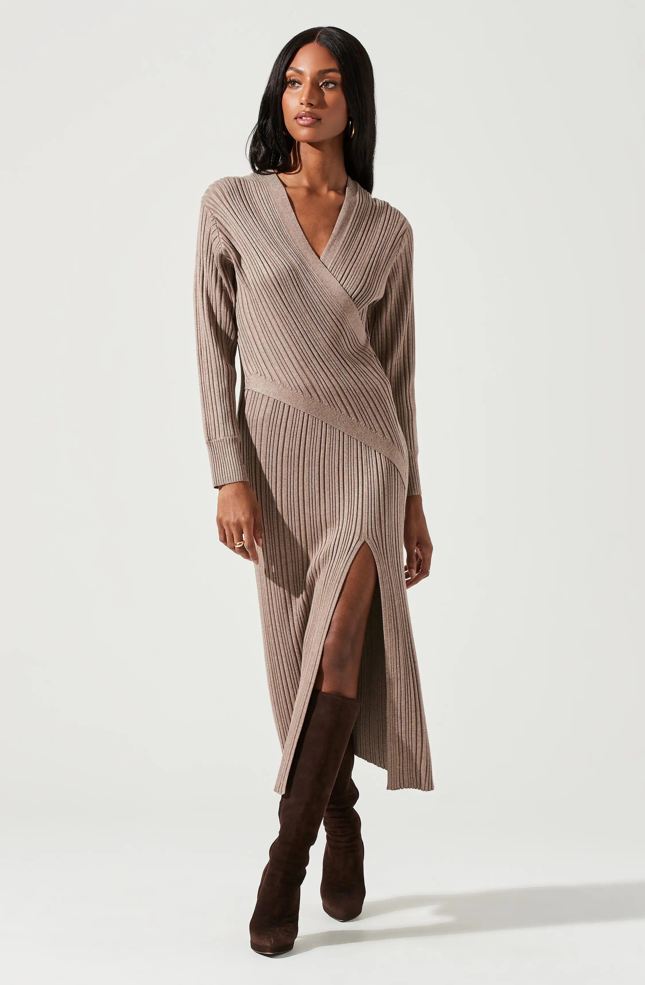 Astrid Ribbed Knit Midi Dress