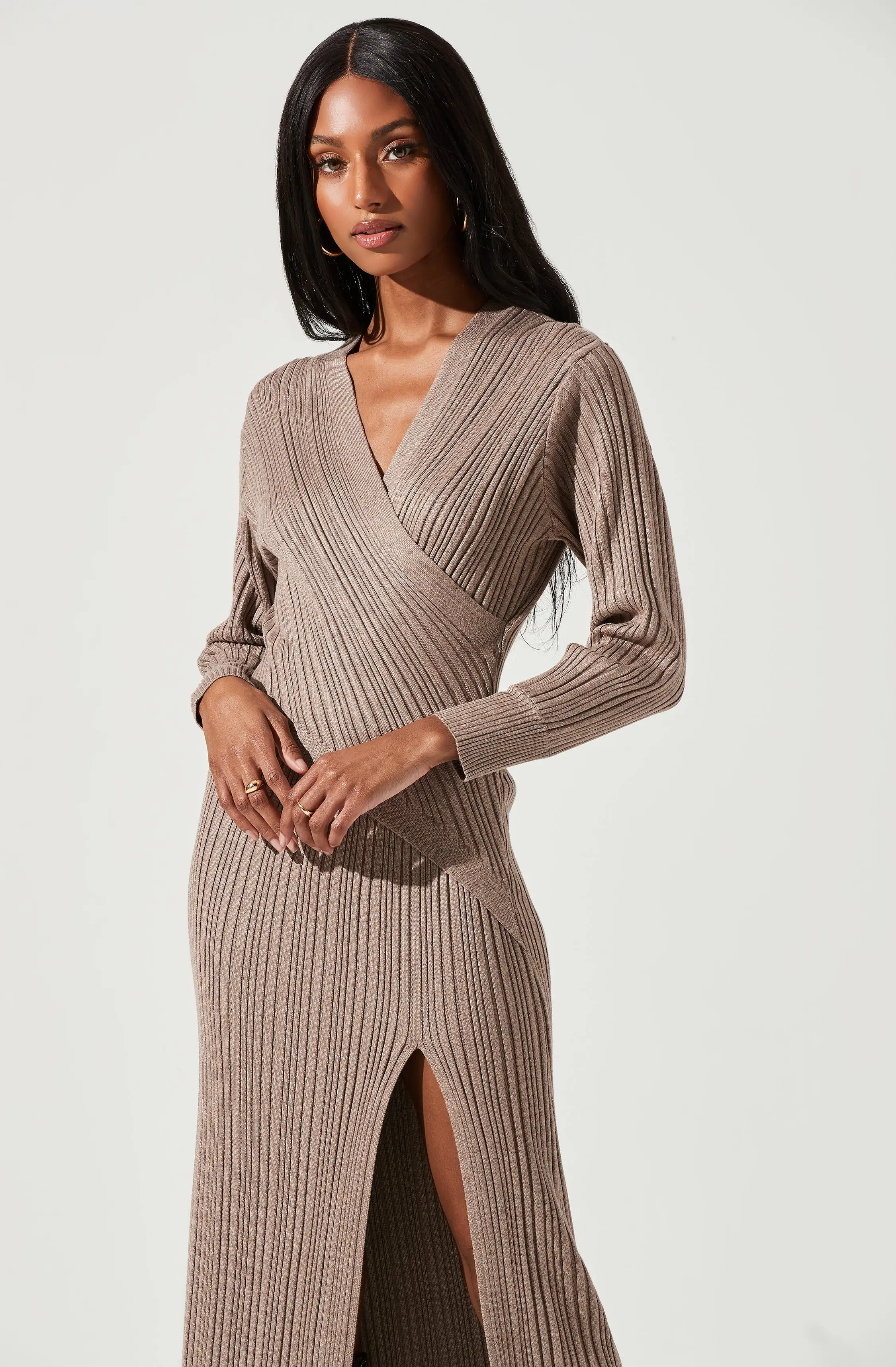 Astrid Ribbed Knit Midi Dress