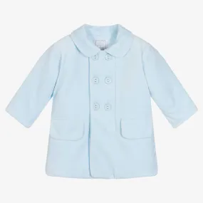 Baby Boys Blue Velour Coat