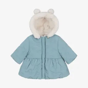 Baby Girls Blue Reversible Coat