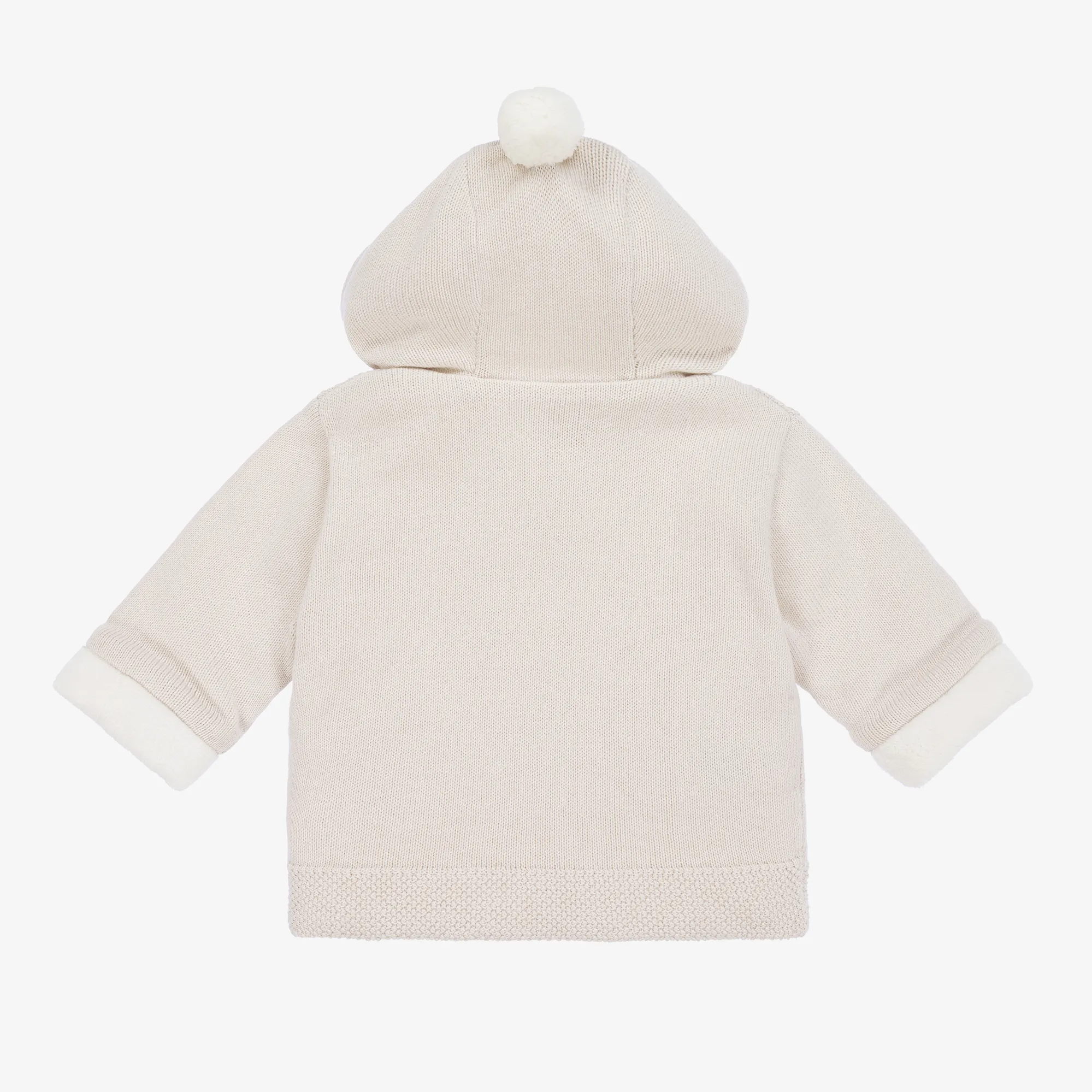 Beige Knitted Baby Pram Coat