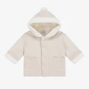 Beige Knitted Baby Pram Coat