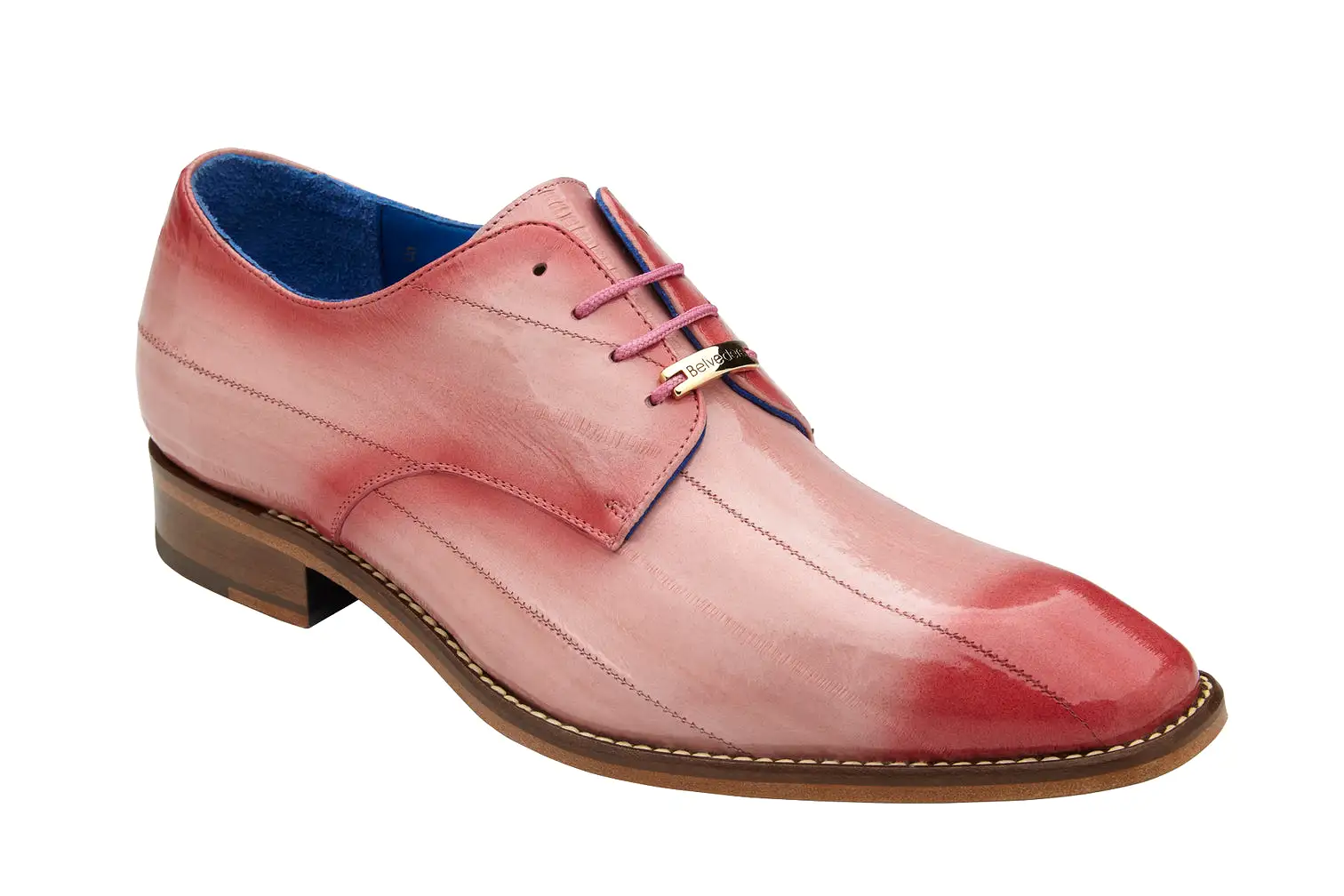 Belvedere - Italo, Genuine Hand Painted Eel Dress Shoe - Antique Pink - D05