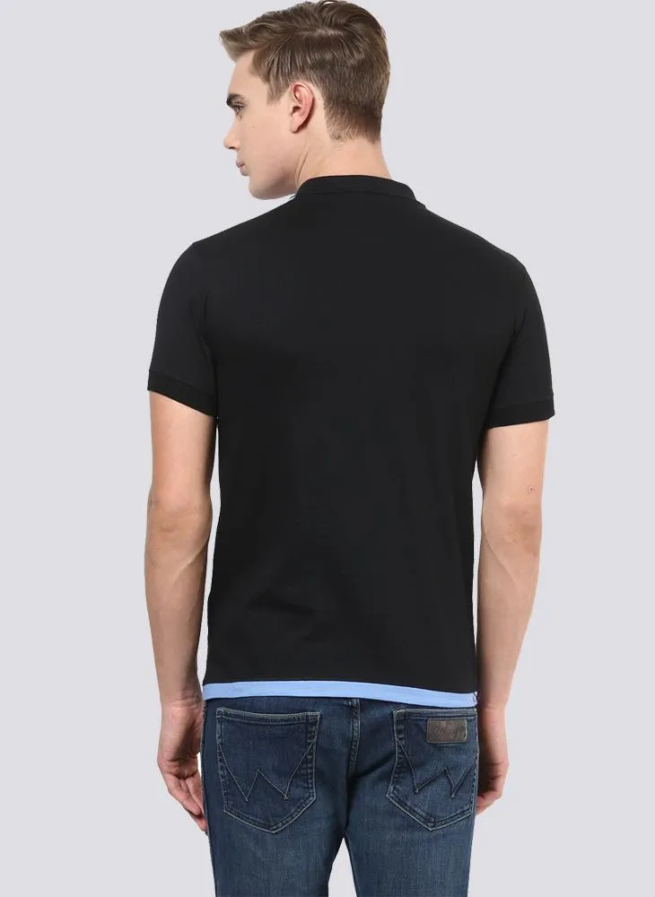 Black & Blue Polo Neck T-shirt