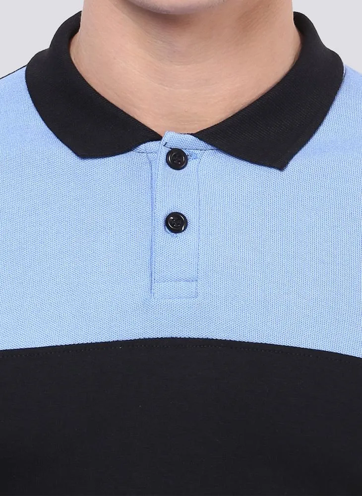 Black & Blue Polo Neck T-shirt