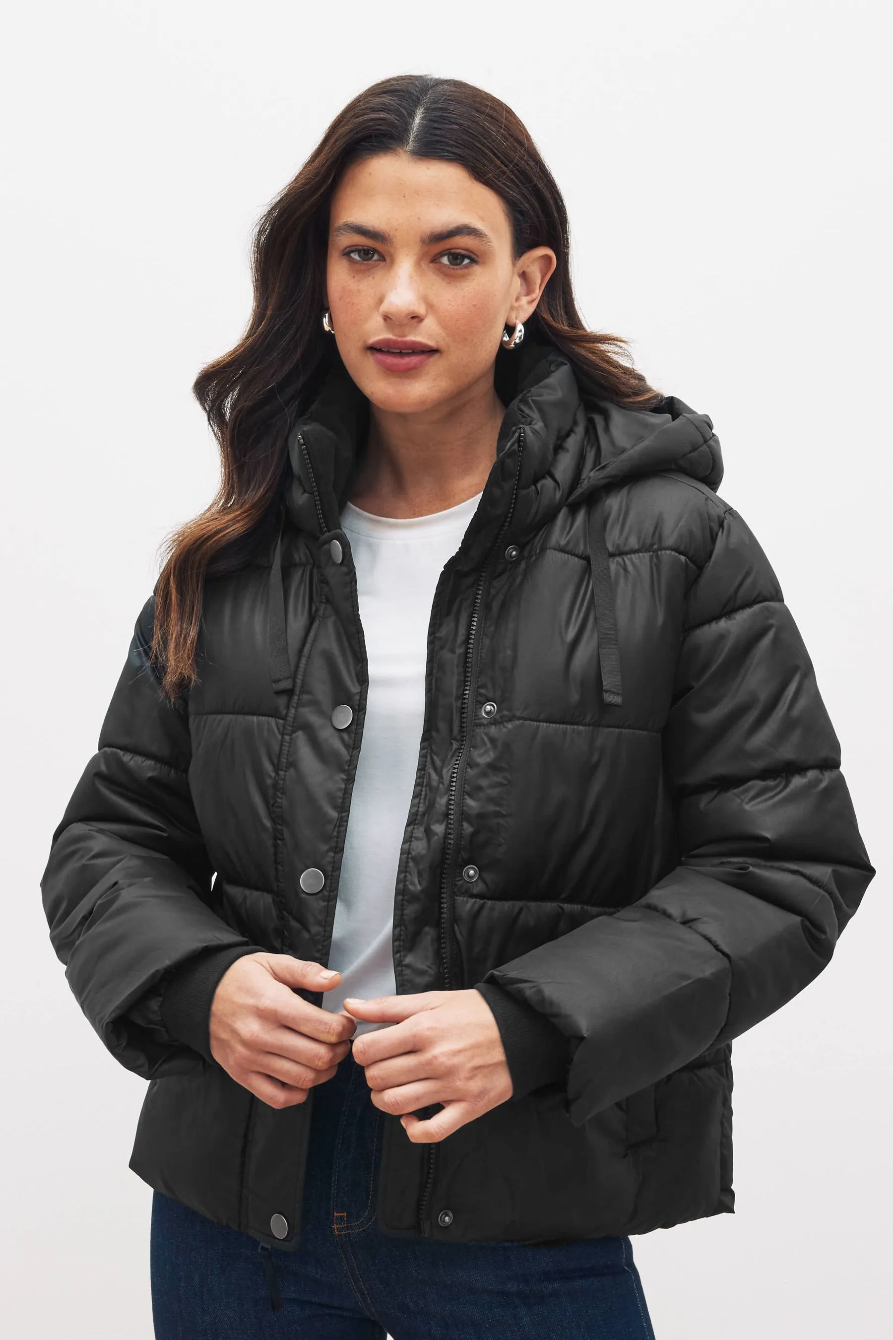 Black Short Puffer Coat