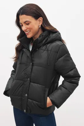 Black Short Puffer Coat