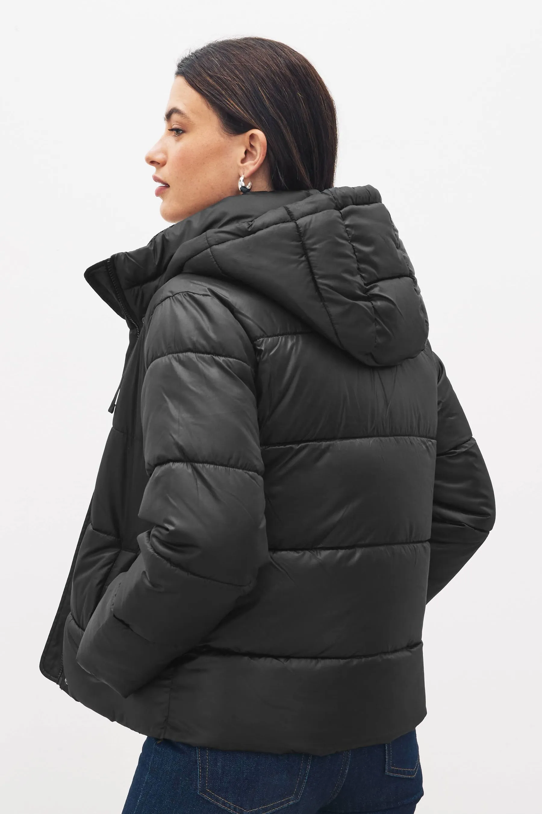 Black Short Puffer Coat