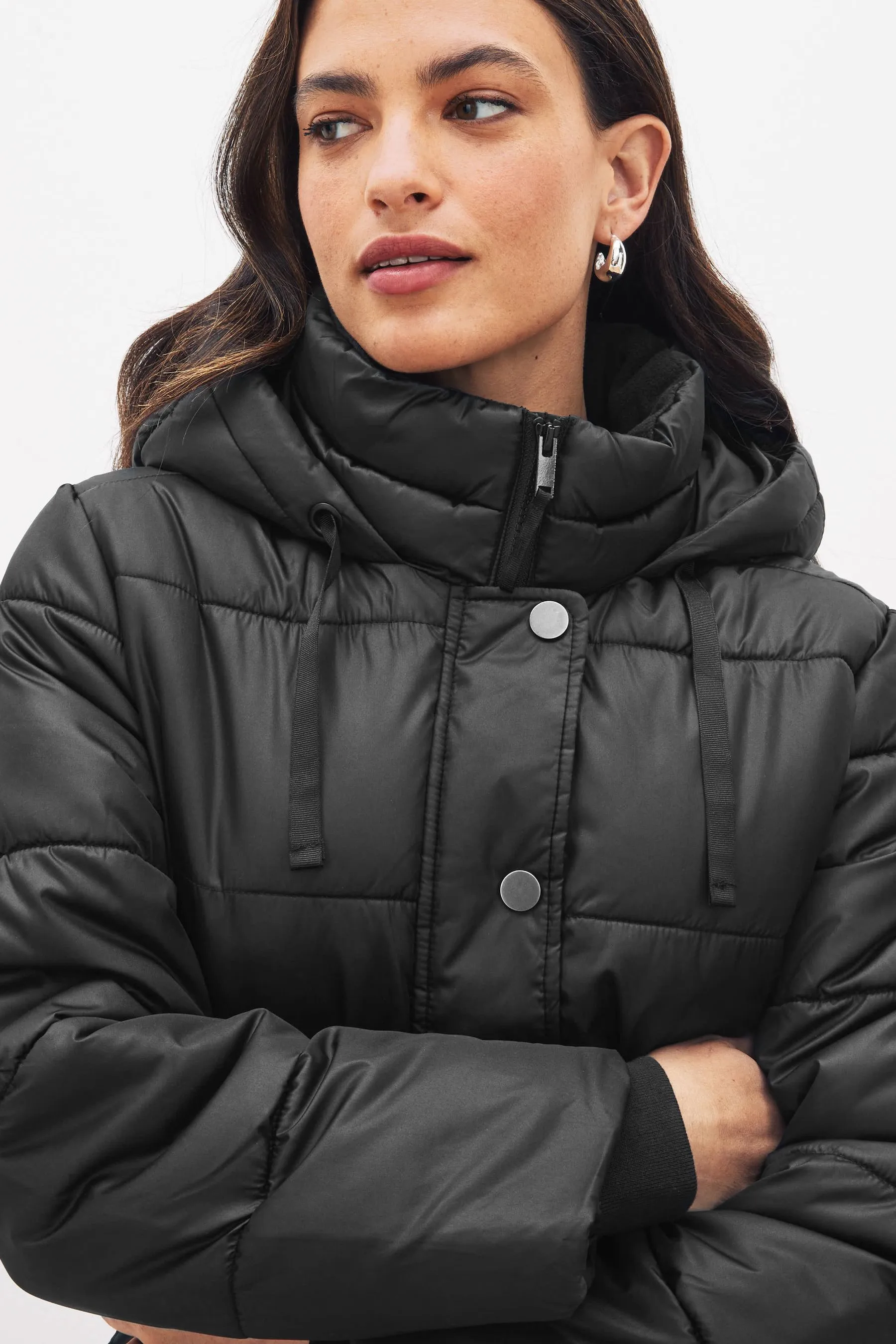 Black Short Puffer Coat