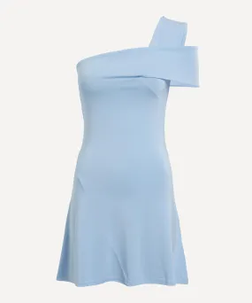 Blue Howa Asymmetric Mini Dress