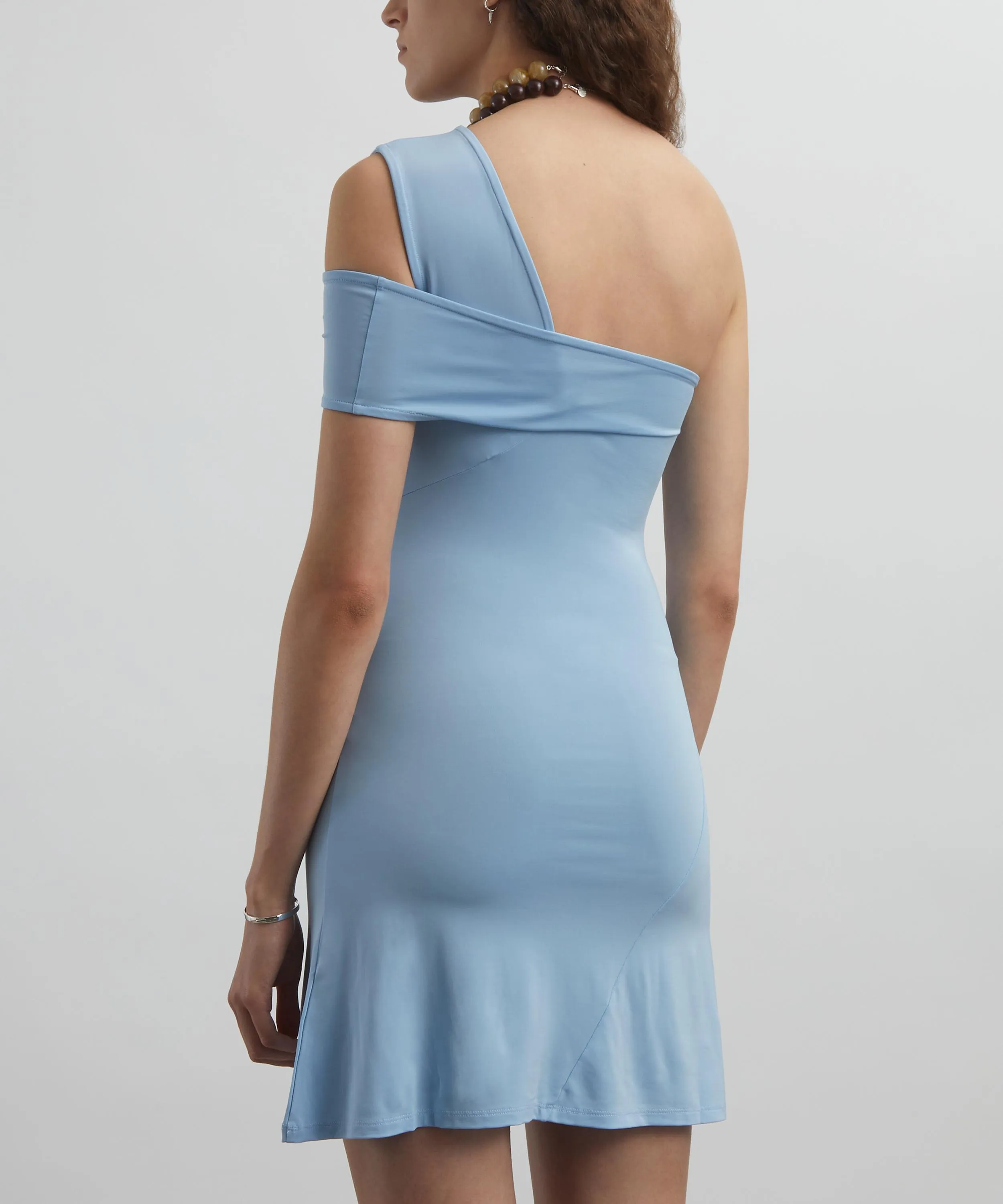 Blue Howa Asymmetric Mini Dress