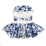 Blue Rose Harness Dress with Matching Leash