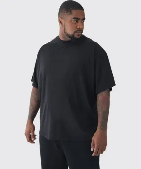 boohoo Mens Plus Oversized Extended Neck Basic T-Shirt