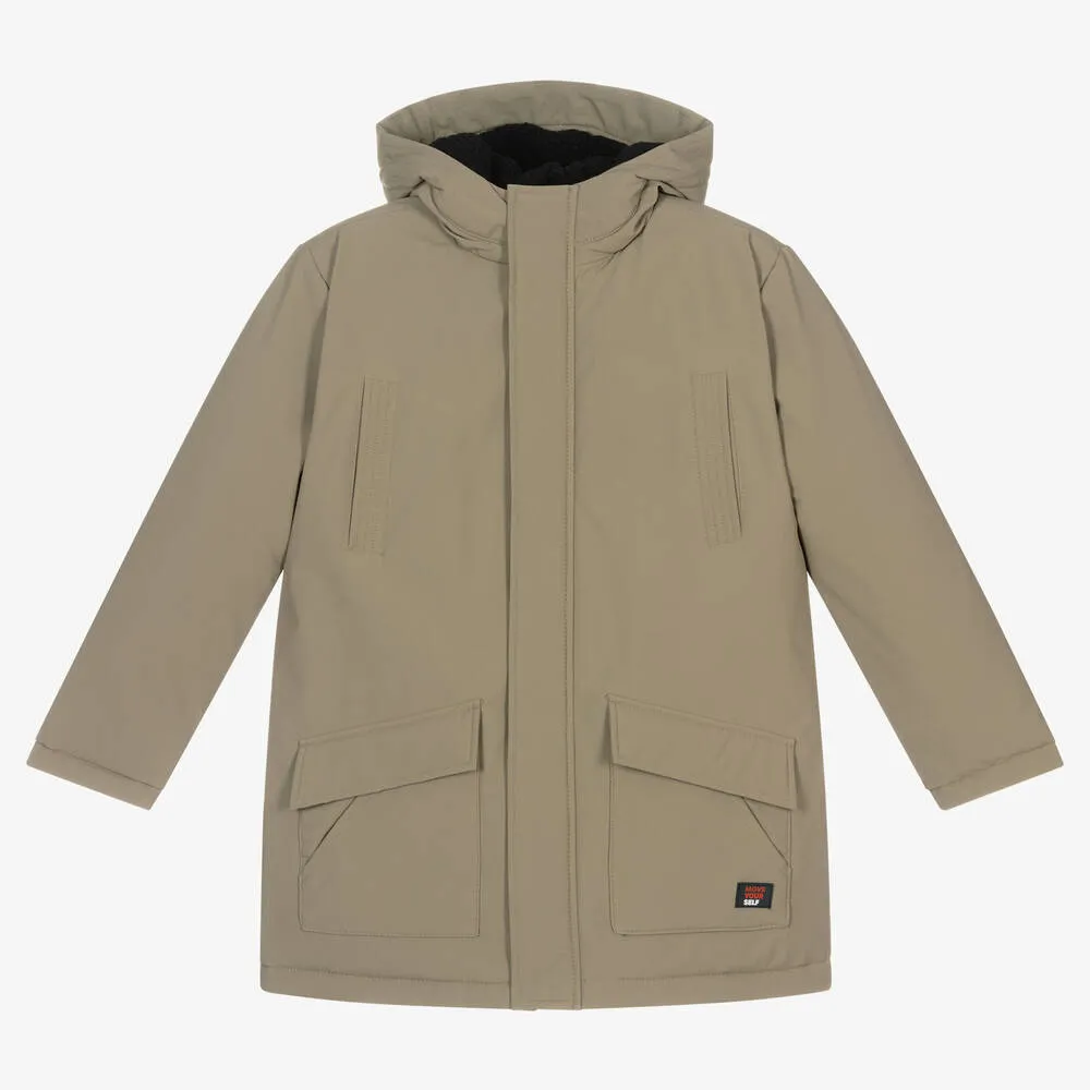 Boys Khaki Green Coat