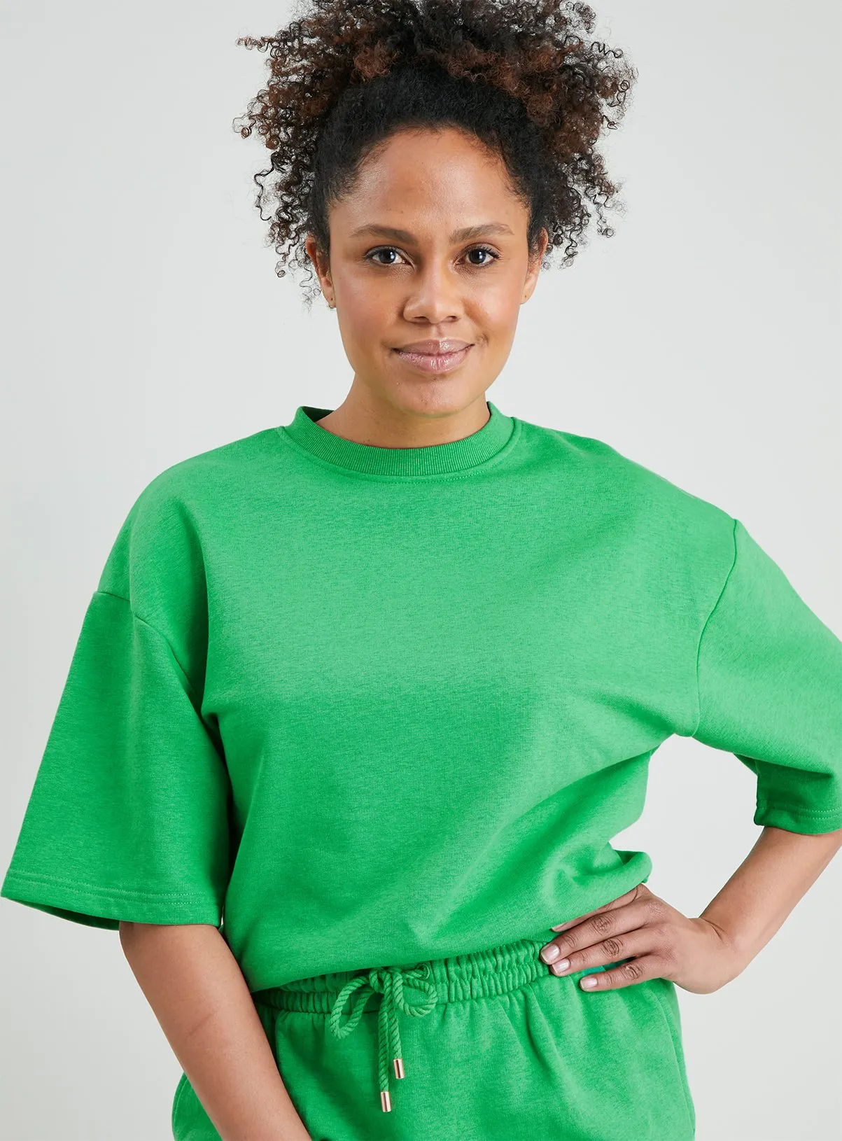 Buy Bright Green Overdyed Coord Sweatshirt S | Hoodies and sweatshirts | Tu