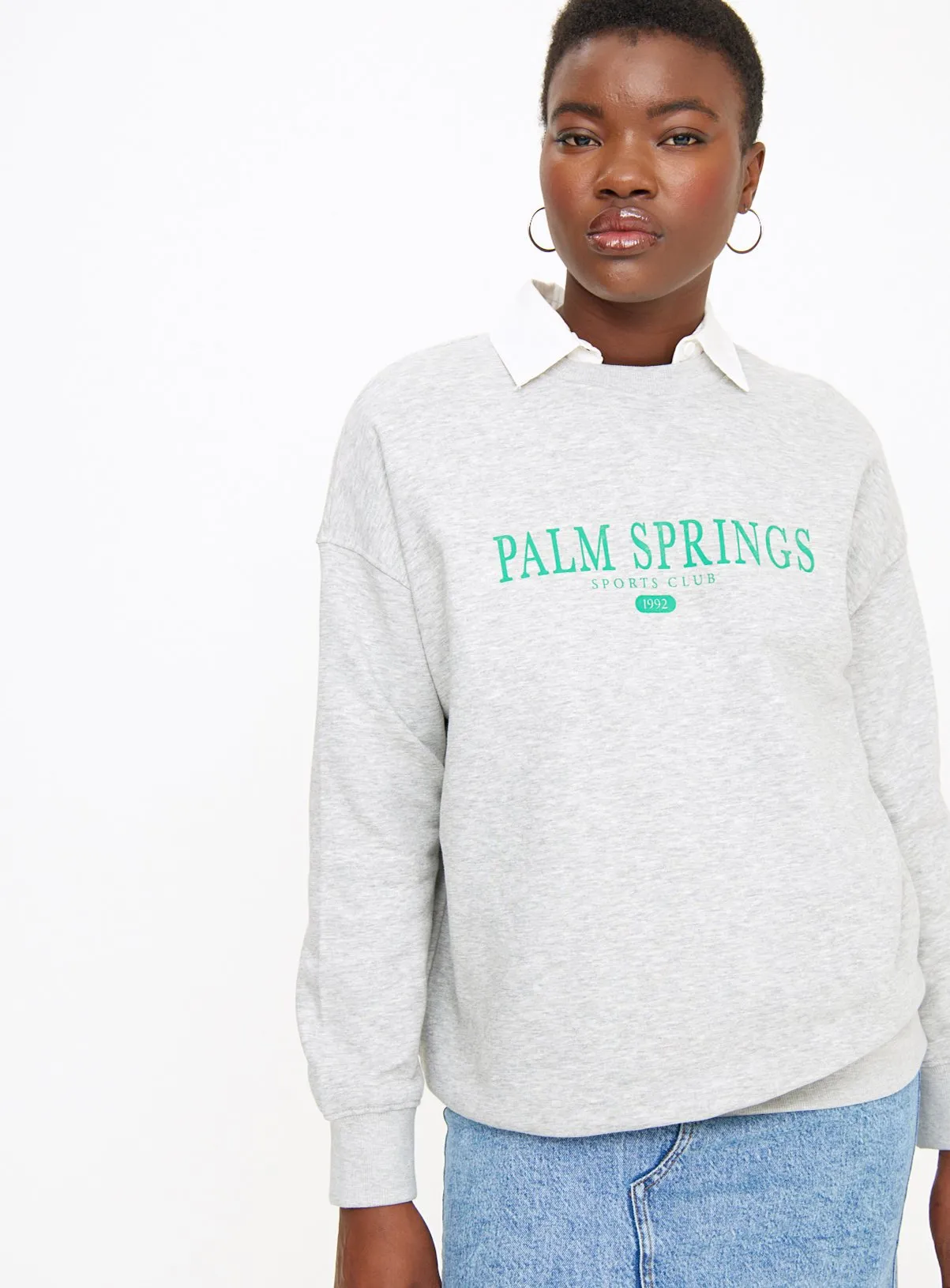 Buy Grey Oversized Palm Springs Sweatshirt M | Hoodies and sweatshirts | Tu