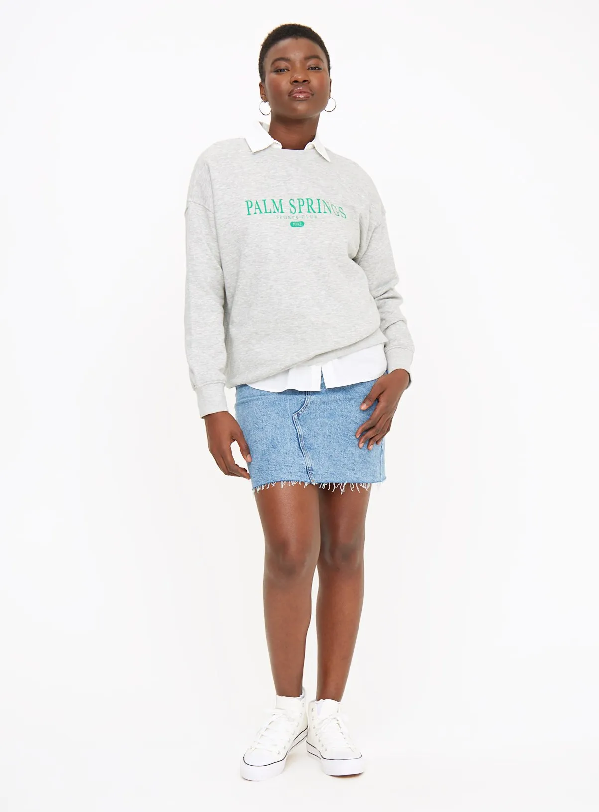 Buy Grey Oversized Palm Springs Sweatshirt M | Hoodies and sweatshirts | Tu