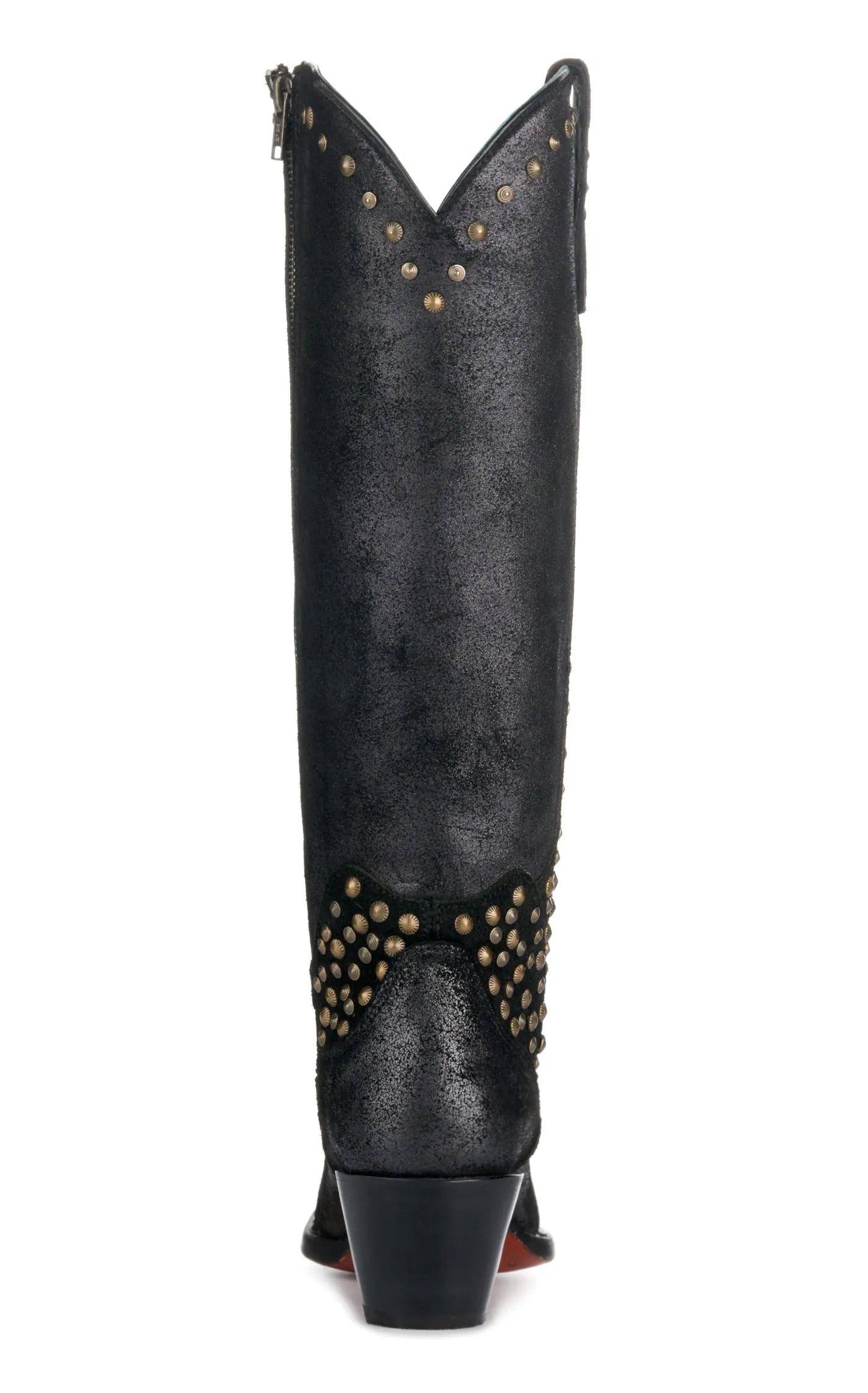 Corral Women's Black Metallized with Studs Pointed Toe Tall Cowboy Boots