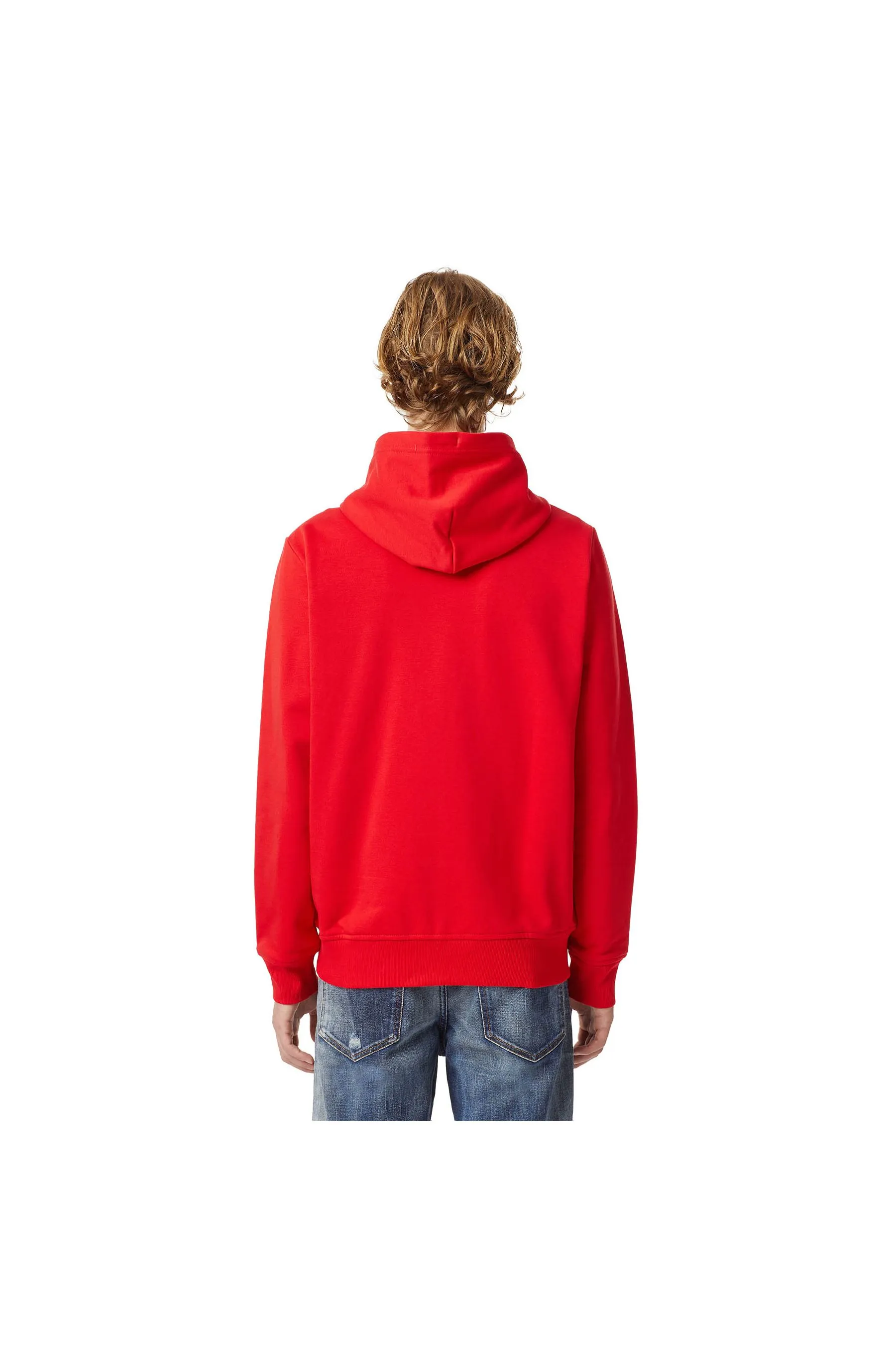 Diesel S-Girk-Hood-Zip-Ecologo Felpa Red Men Hoodies|akgalleria.com