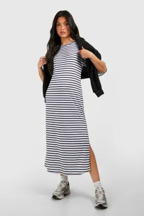 Dresses | Maternity Short Sleeve Split Hem Striped Dress | boohoo