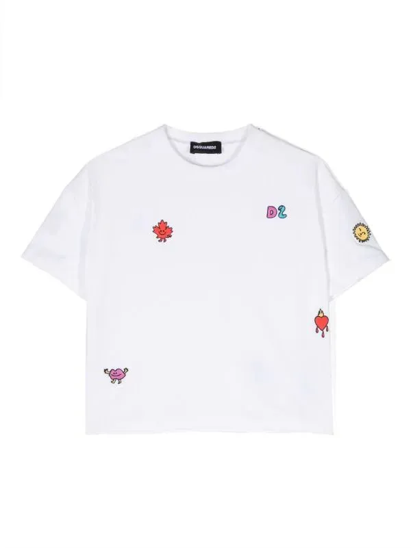 Dsquared2 T-Shirt All Over Patches White