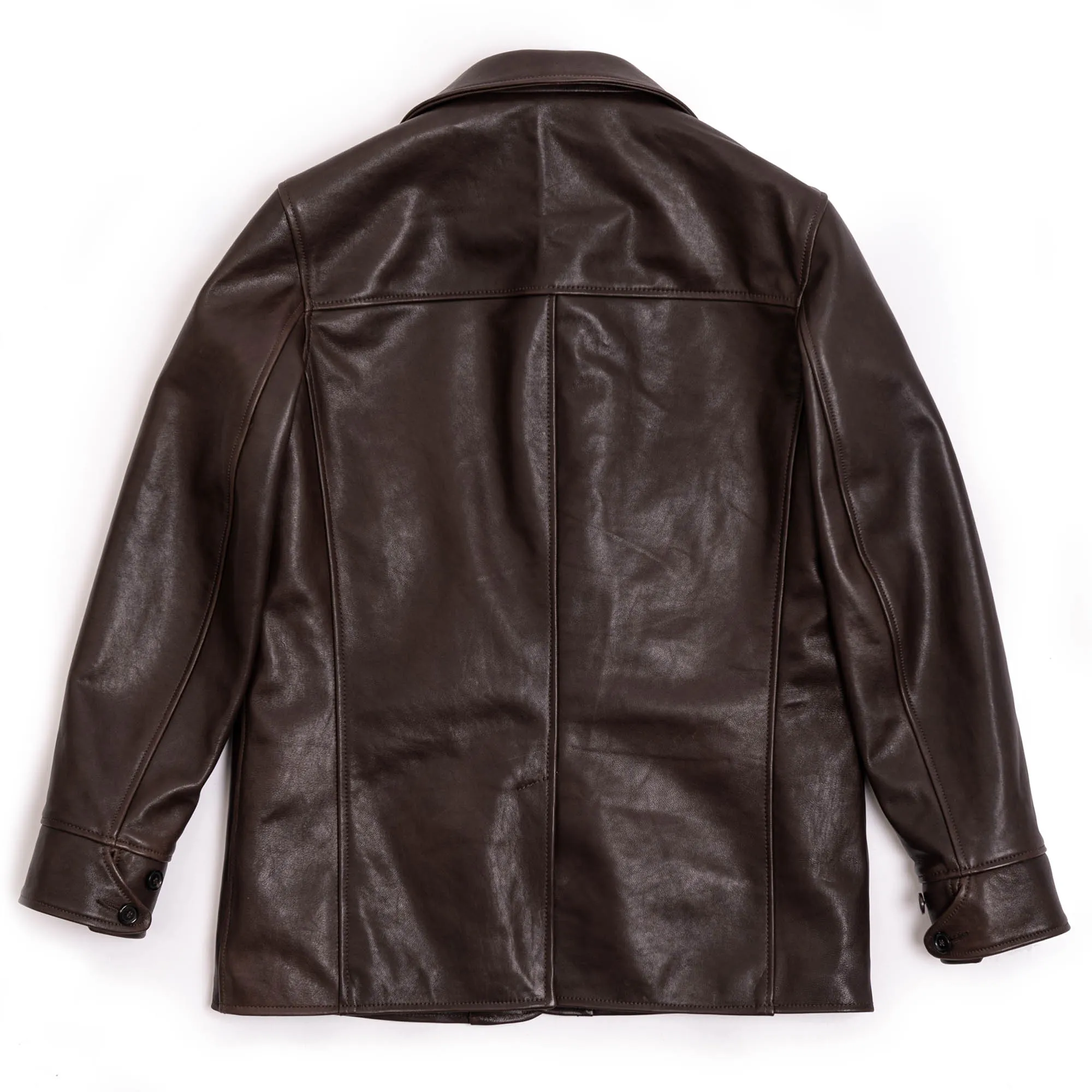 “Enzo” Testa di Moro Leather Car Coat - Shangri-la Heritage