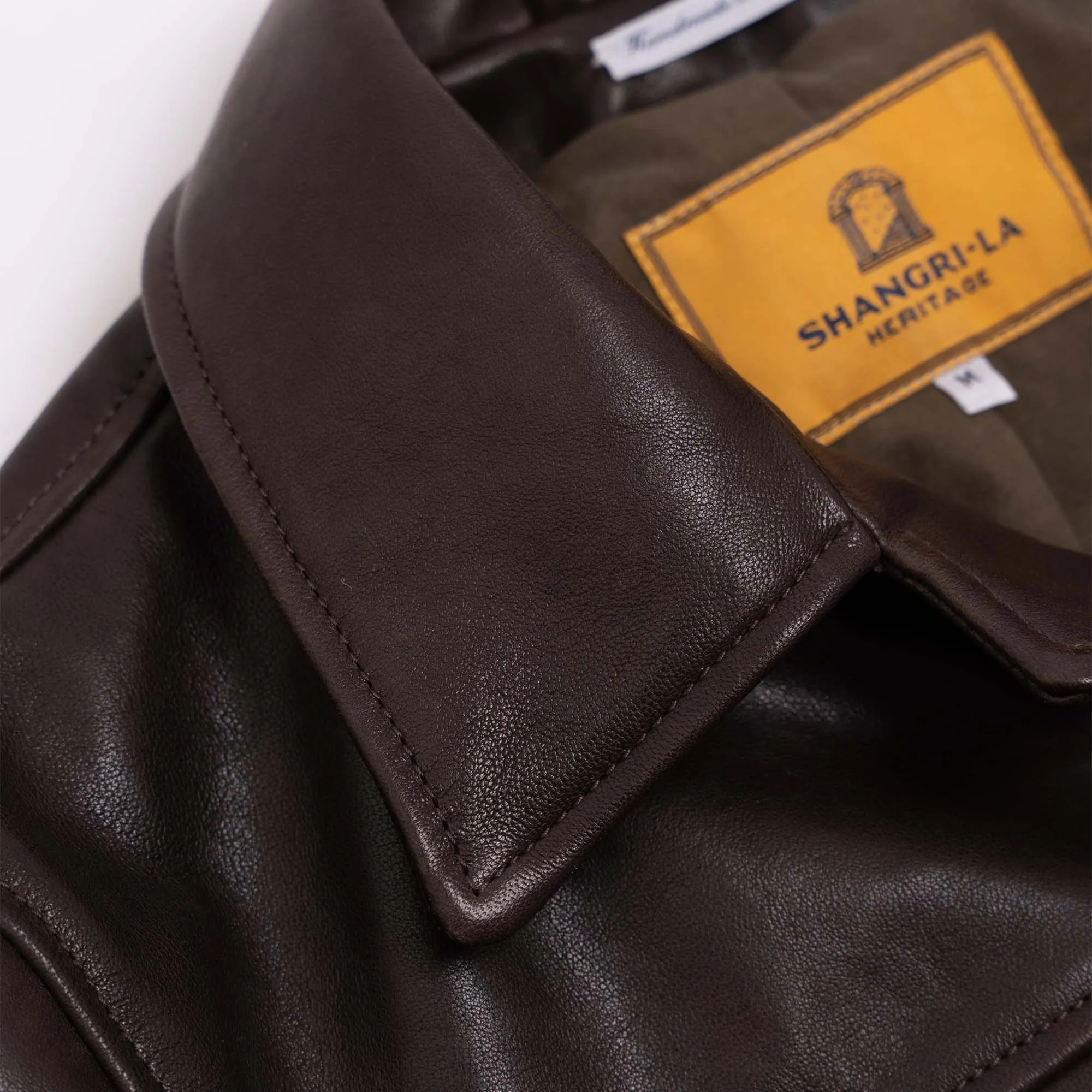 “Enzo” Testa di Moro Leather Car Coat - Shangri-la Heritage