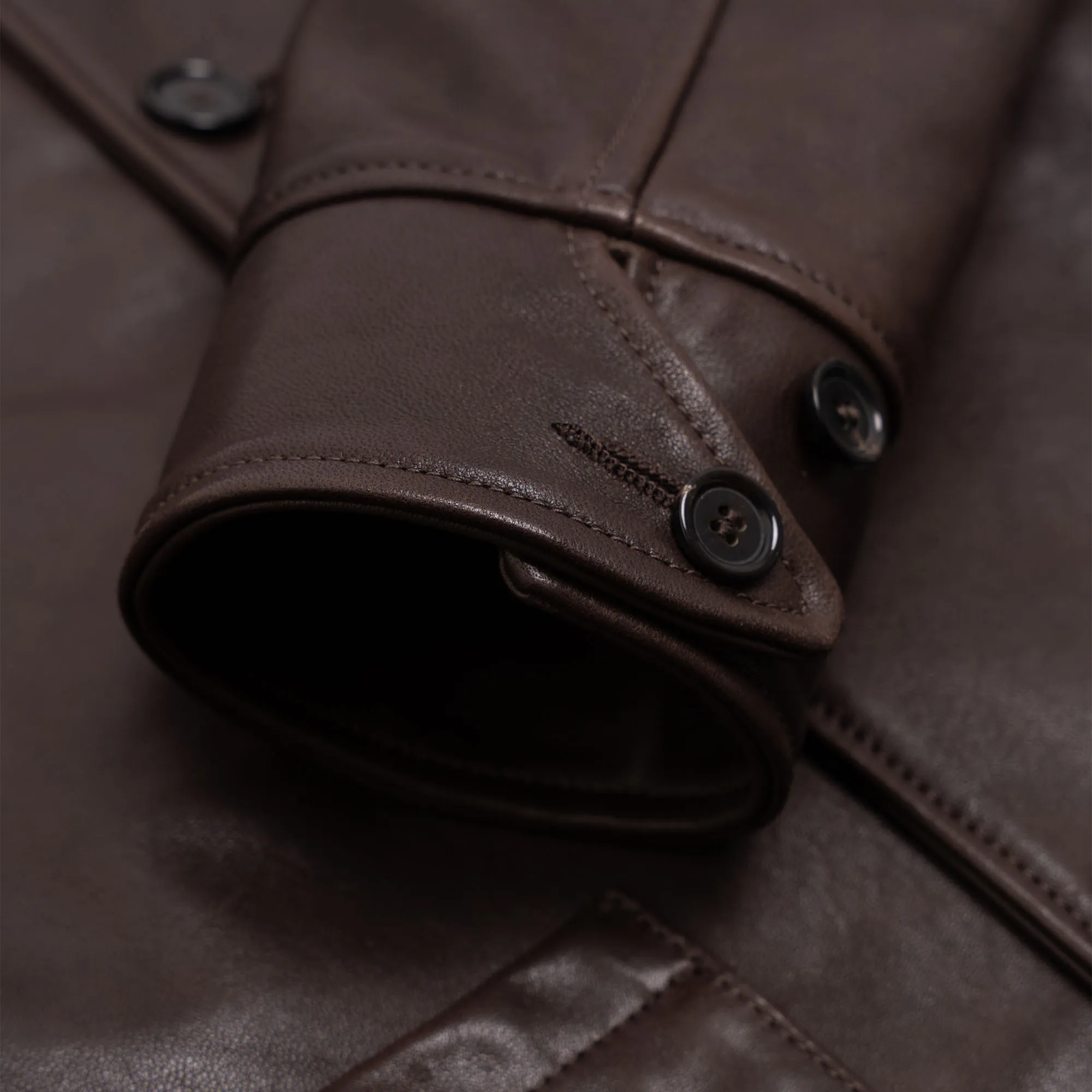 “Enzo” Testa di Moro Leather Car Coat - Shangri-la Heritage