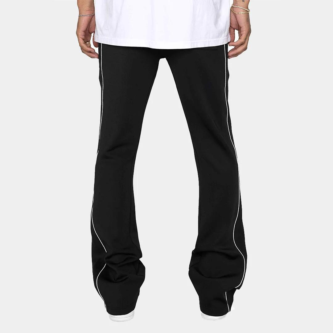 EPTM PIPING FLARED TRACK PANTS-BLACK