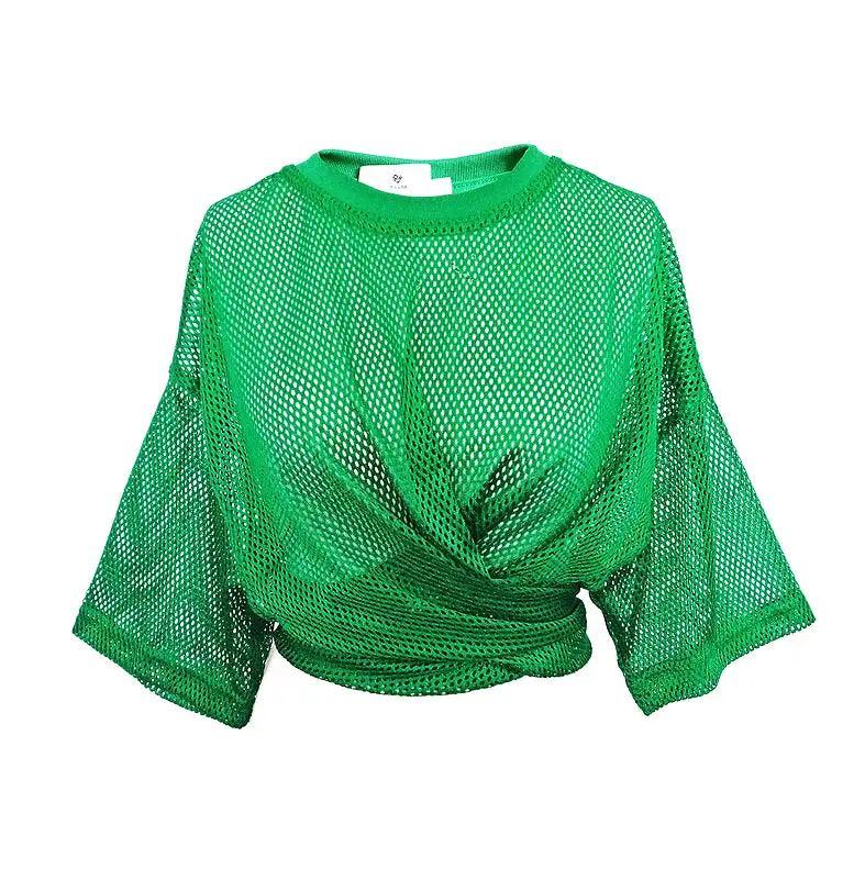 ERZUMAH Holly Than Thou Short Sleeve Wrap Top