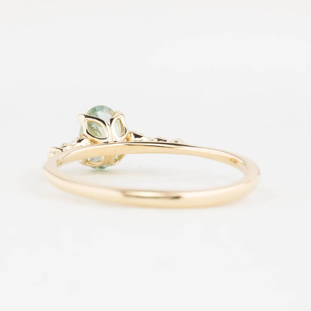 Estel Luxe Ring 0.75ct Mint Green Montana Sapphire, 14K Yellow Gold (One of a kind)