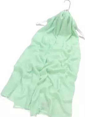 FABUCCI Mint Green Pure Cashmere Scarf