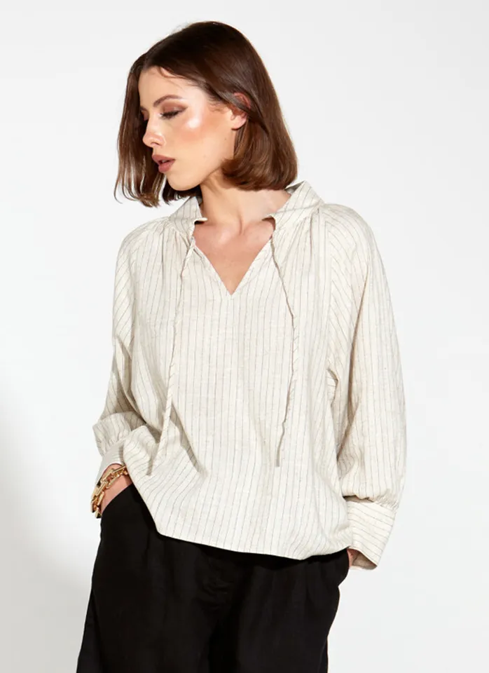 Fate + Becker Heritage Linen Batwing Blouse