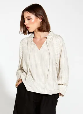 Fate + Becker Heritage Linen Batwing Blouse