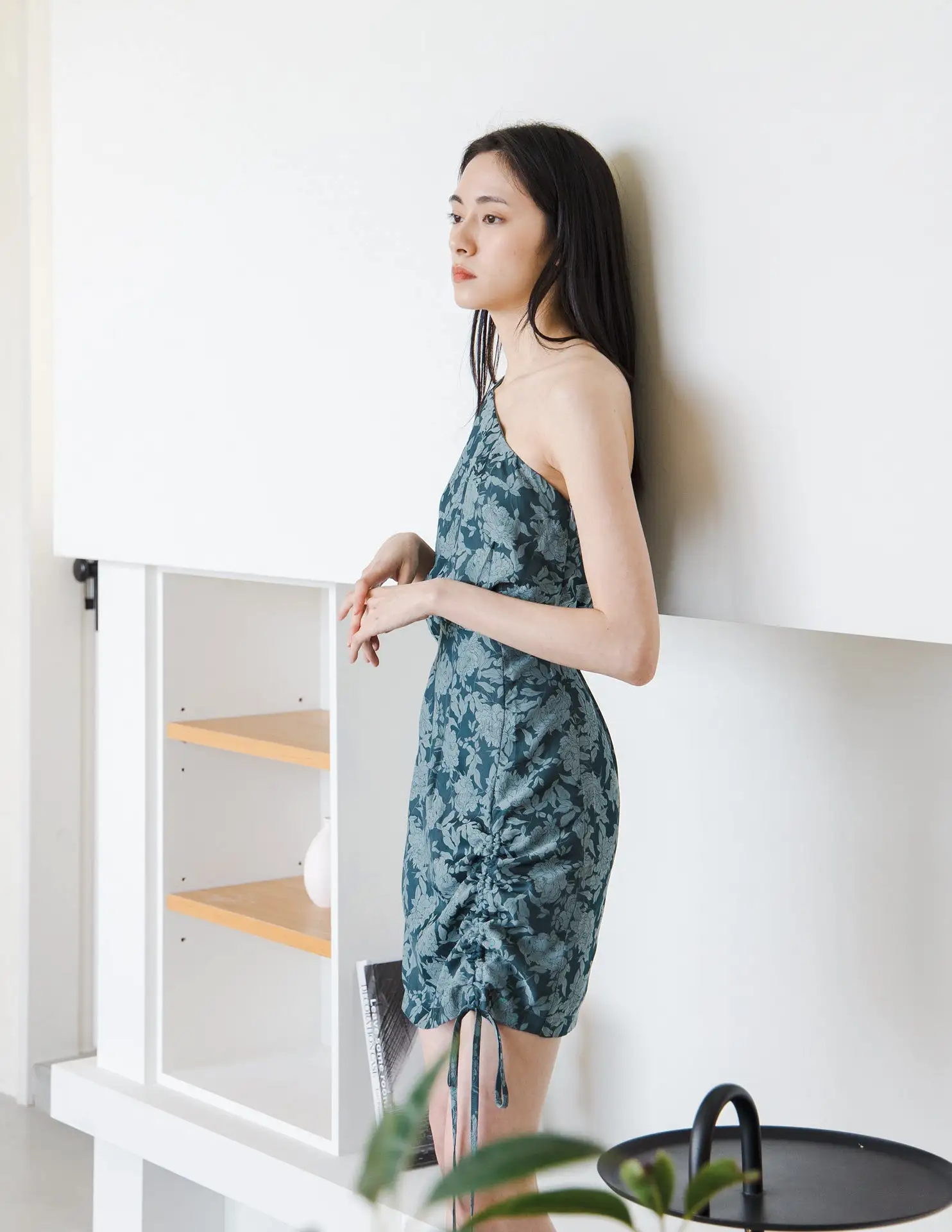 Faye Jacquard Dress in Teal