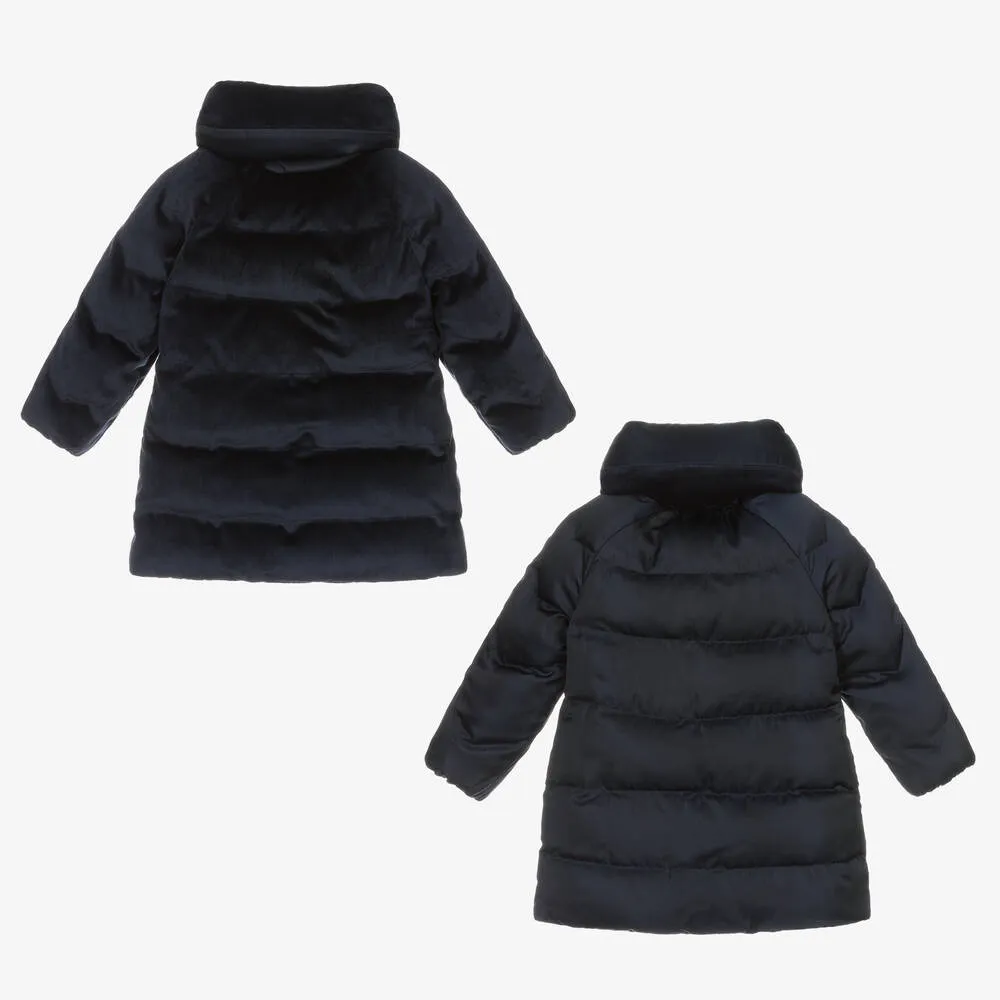 Girls Blue Reversible Coat