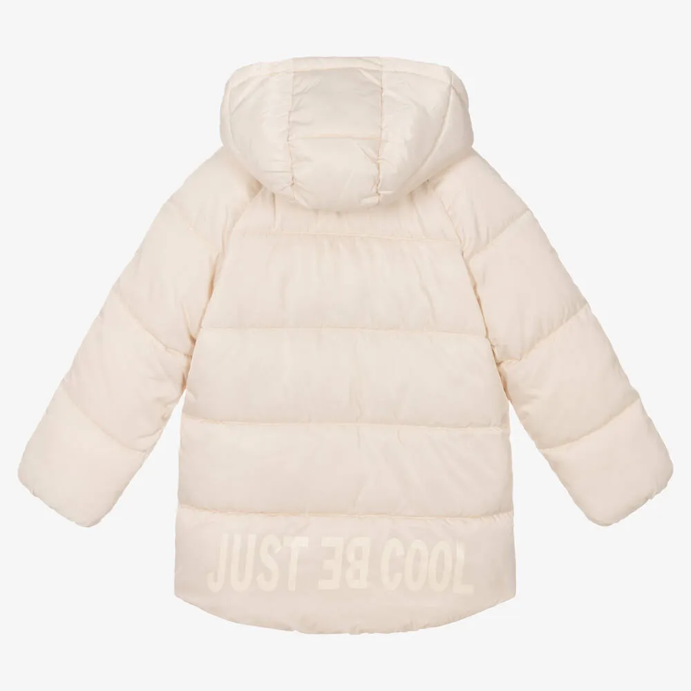 Girls Ivory Puffer Coat