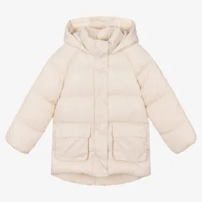 Girls Ivory Puffer Coat