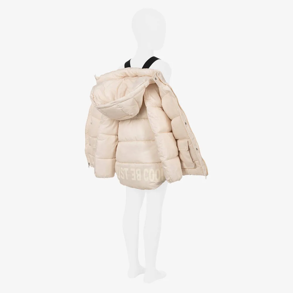 Girls Ivory Puffer Coat