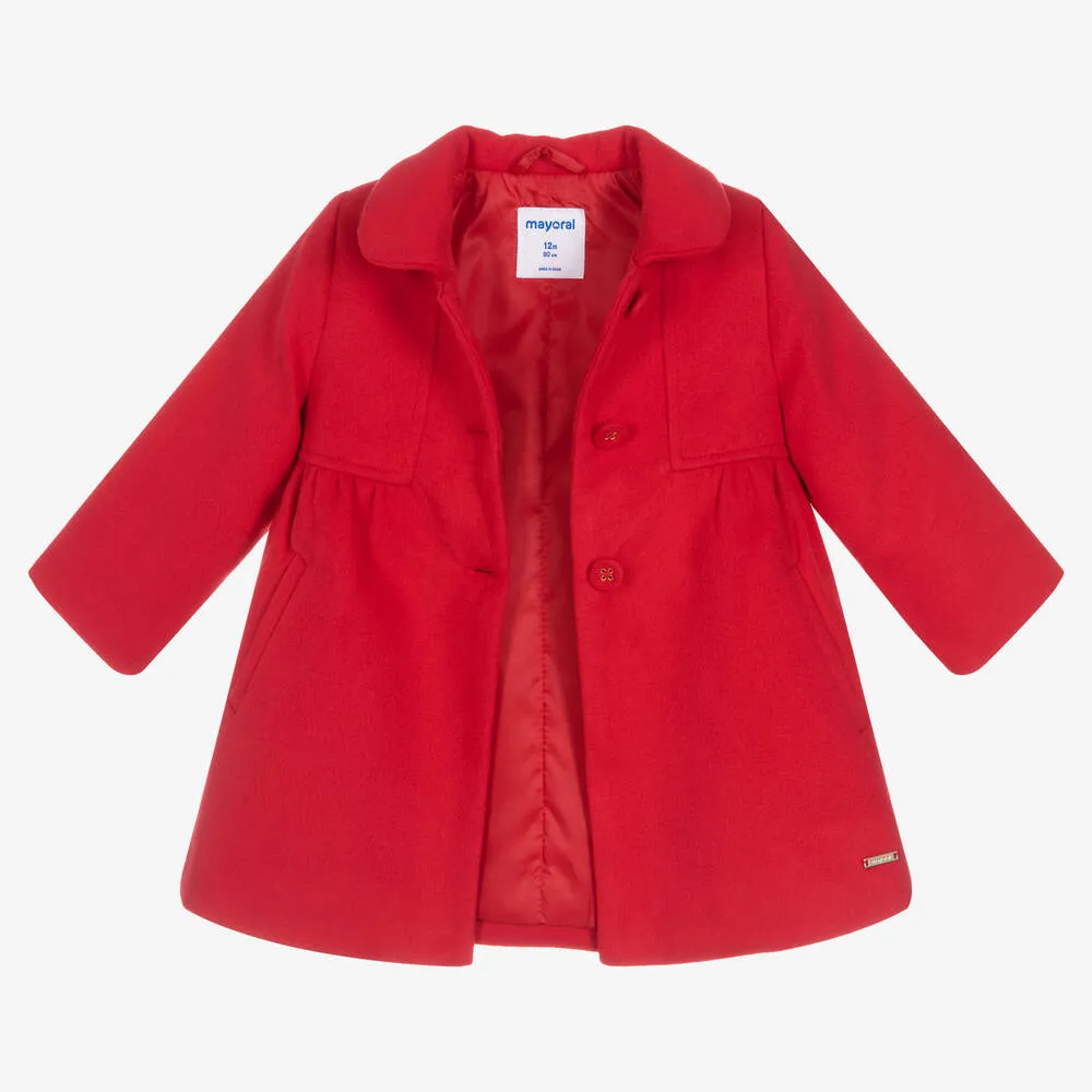 Girls Red Traditional Coat