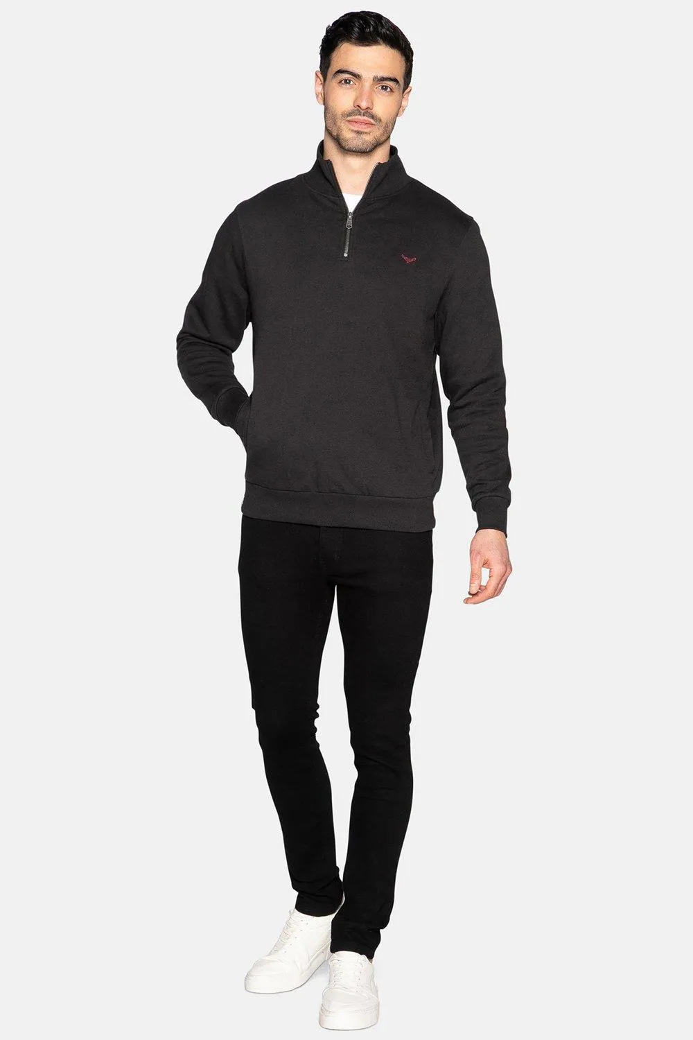 Hoodies & Sweatshirts | 'Patrick' Zip Neck Sweatshirt | Threadbare