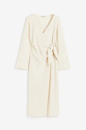 Jersey wrap dress - V-neck - Long sleeve - Light beige - Ladies | H&M GB