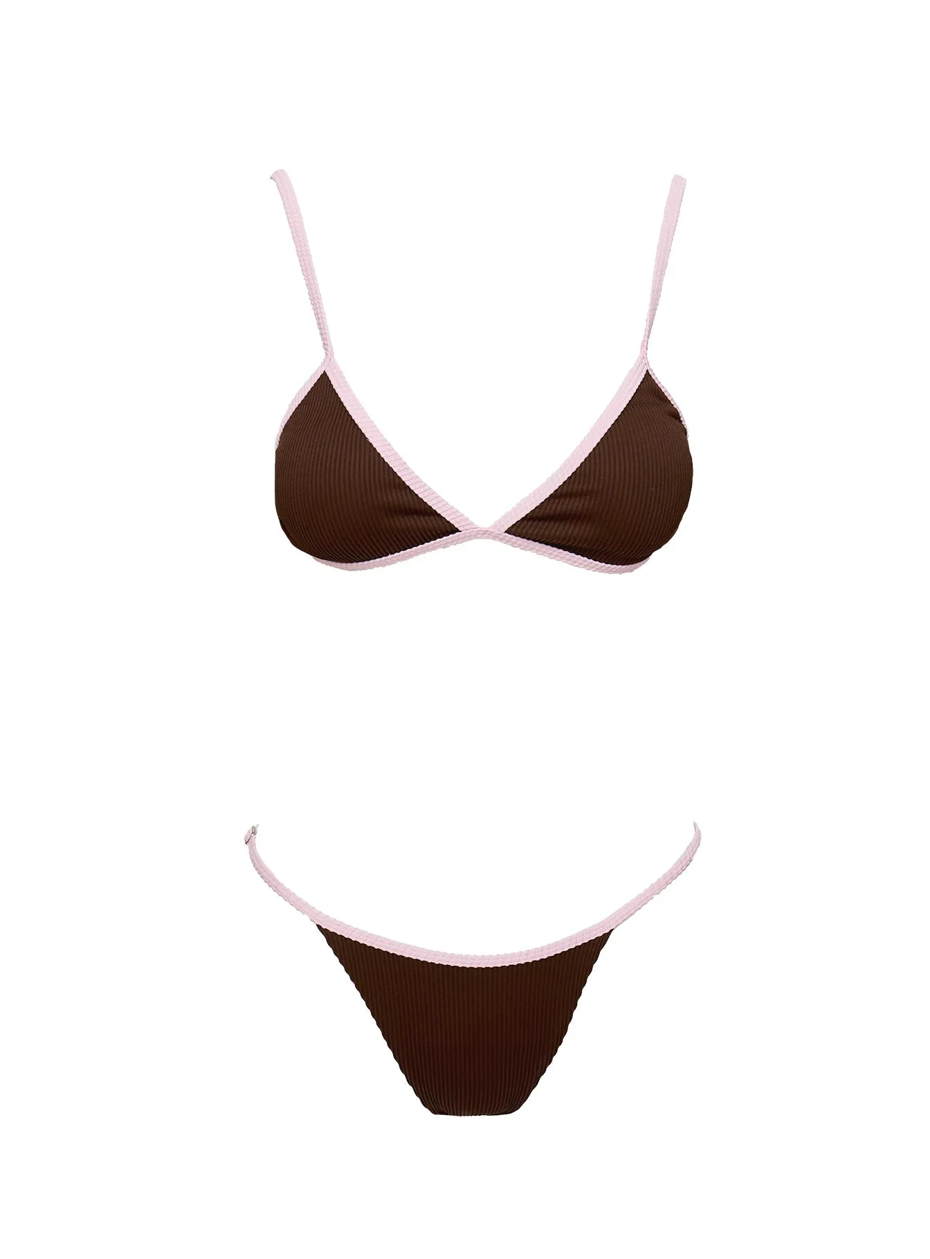 Jessie Adjustable Triangle Bikini Top Brown