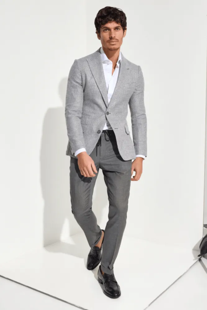 Jonah Blazer - Grey & White Basketweave