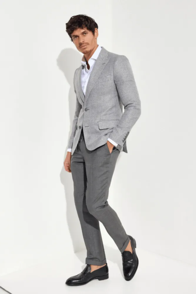 Jonah Blazer - Grey & White Basketweave