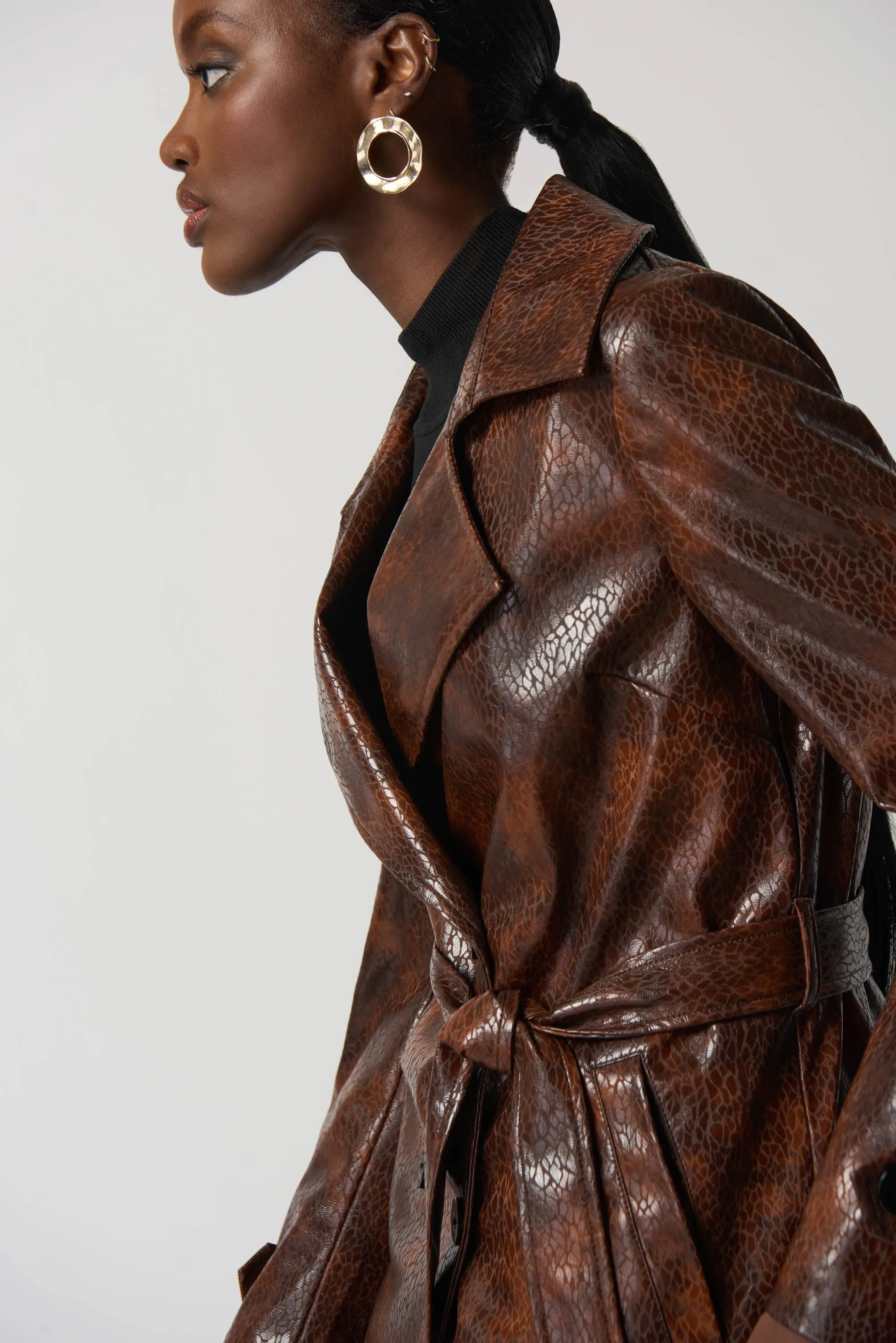 Joseph Ribkoff Faux Leather Coat